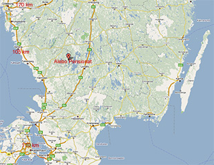 Kort Over Sverige SmåLand Alebo Pensionat, hotel & restaurant i Unnaryd v Hyltebruk, Småland  Kort Over Sverige SmåLand